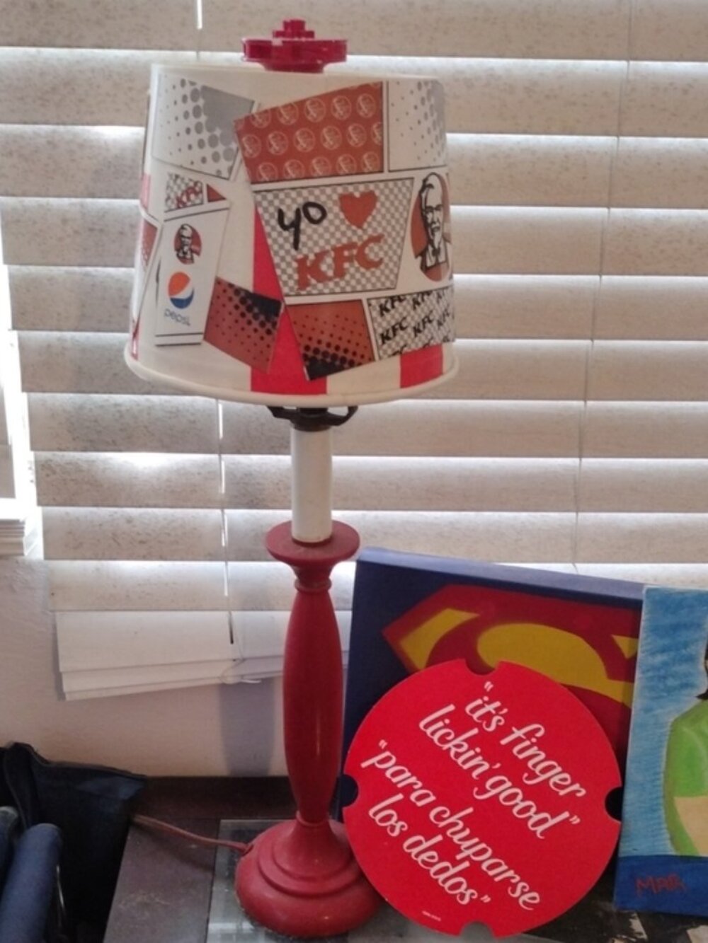 KFC Graphic Real Bucket Table Lamp Homemade